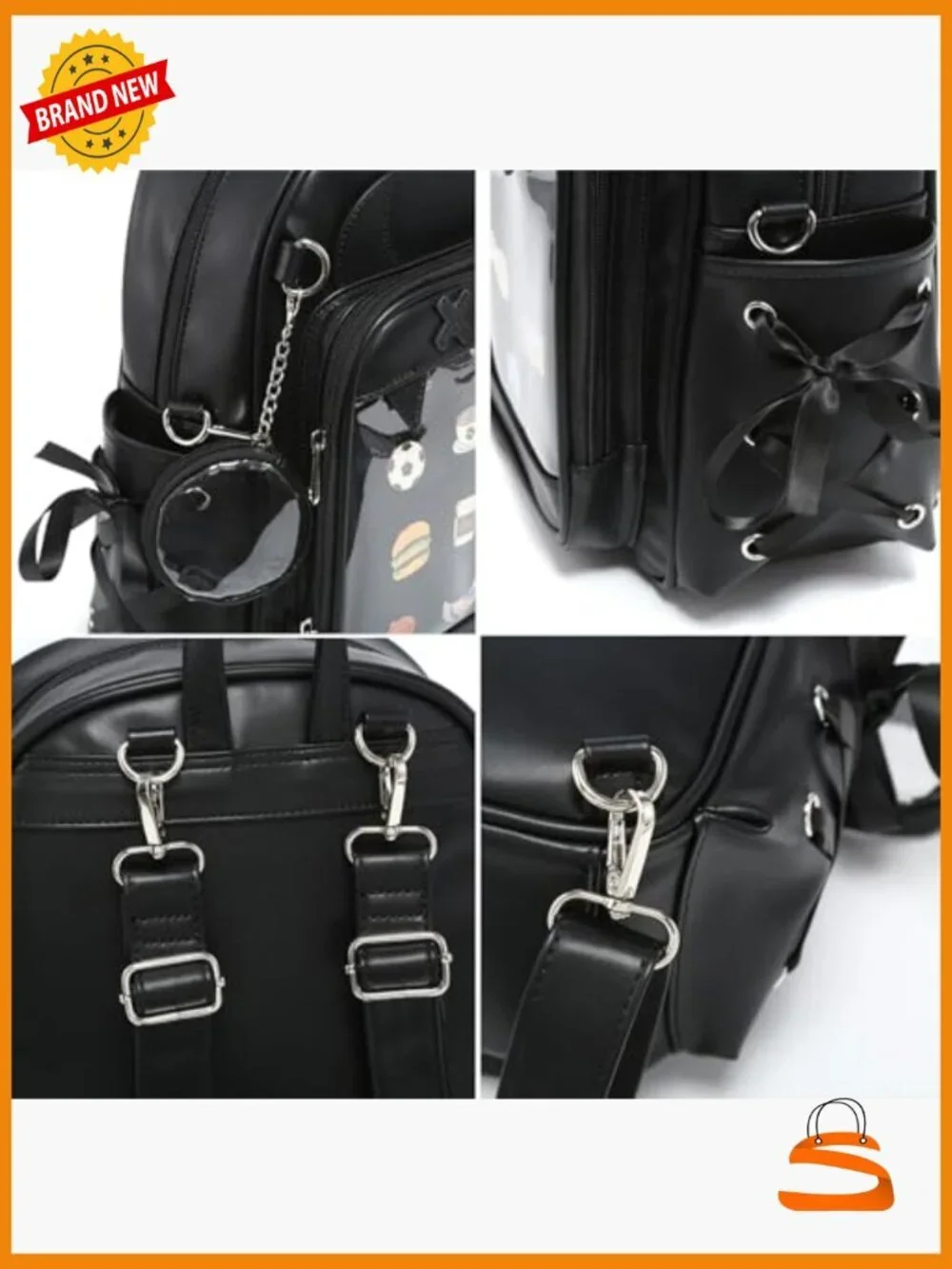 Sling Crossbody Ita Bag Halloween Purse PU Leather Backpack
